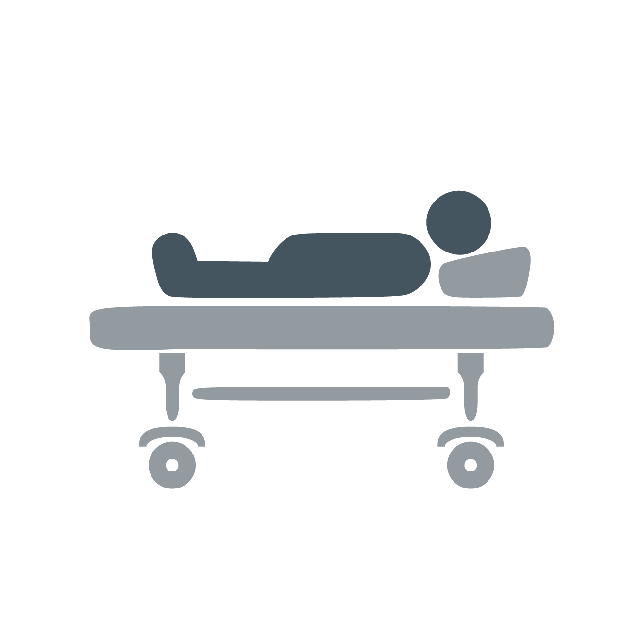 Patient on hospital bed