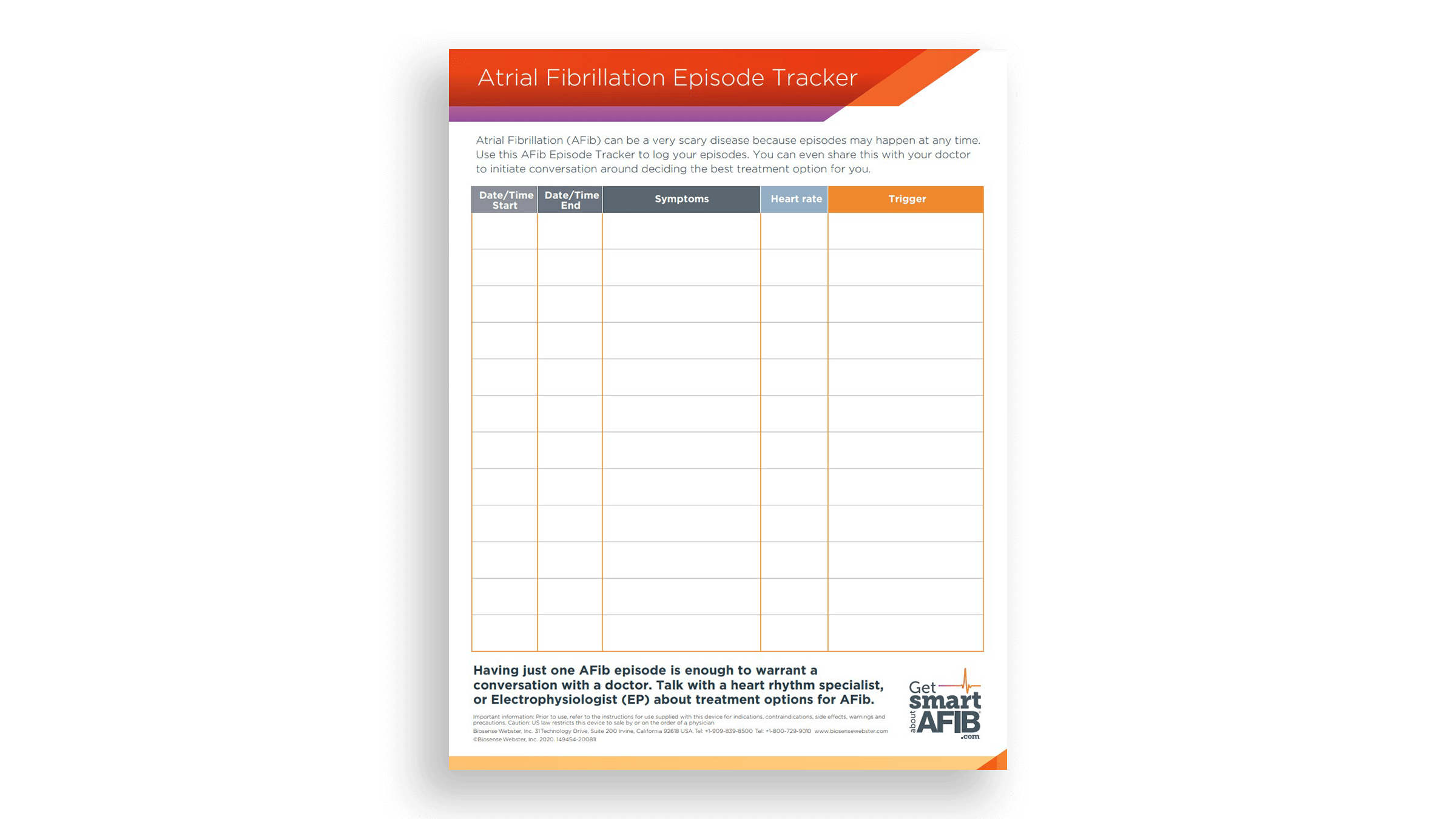AFib Symptom Tracker Flyer